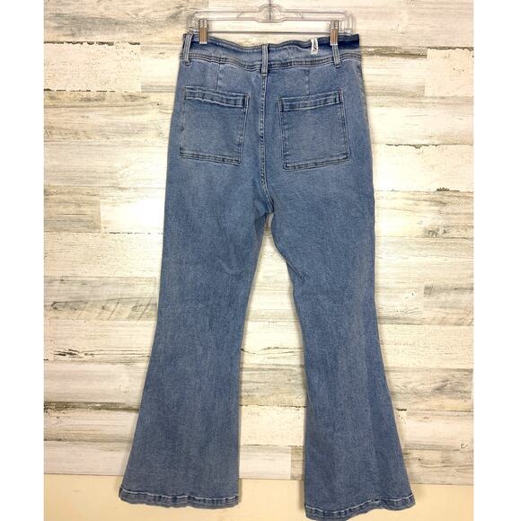 Altar’d State Women’s 30 Blue Flared Leg Boho Denim Jeans Casual - Picture 2 of 7
